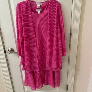 Draper's & Damon's Pink/White Dot Jacket Dress, PL